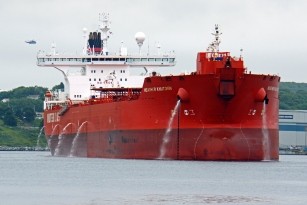 A large oil tanker.
