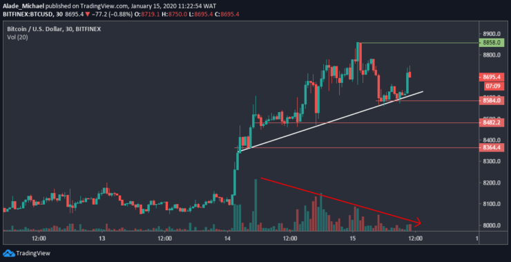 Bitcoin Price Analysis – Buying Pressure Holds After Bitcoin Hits $8800, What’s Next?