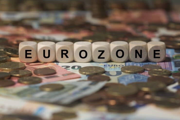 Eurozone letters surrounded by euros