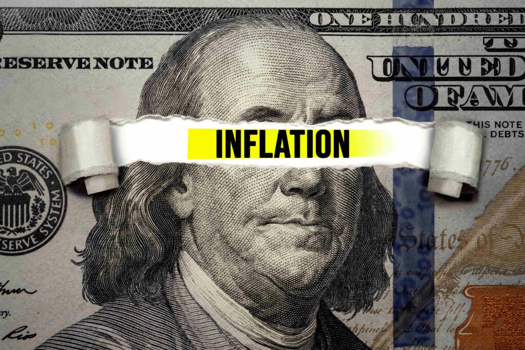 Inflation inscribed on a dollar bill