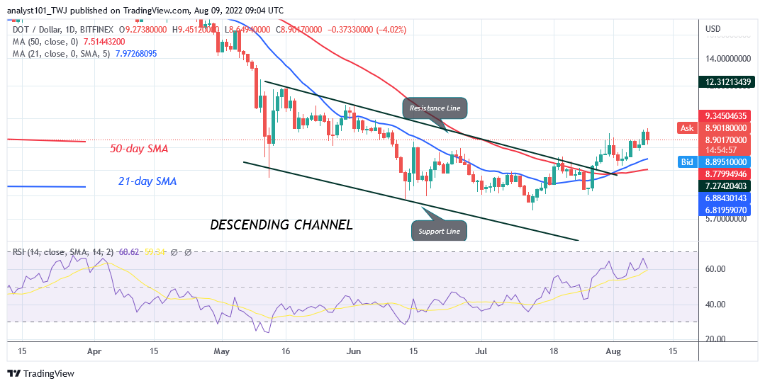 Polkadot Turns from $9 Overhead Resistance as It Resumes a Downtrend