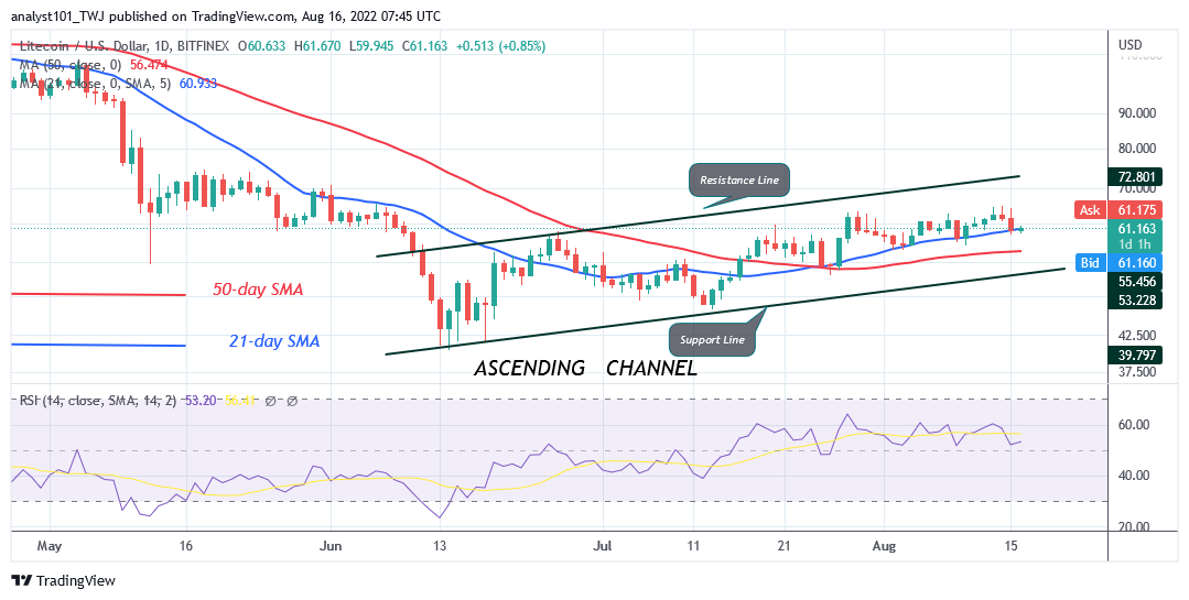 Litecoin Remains Stable Above $60 but unable to Breach the Recent High