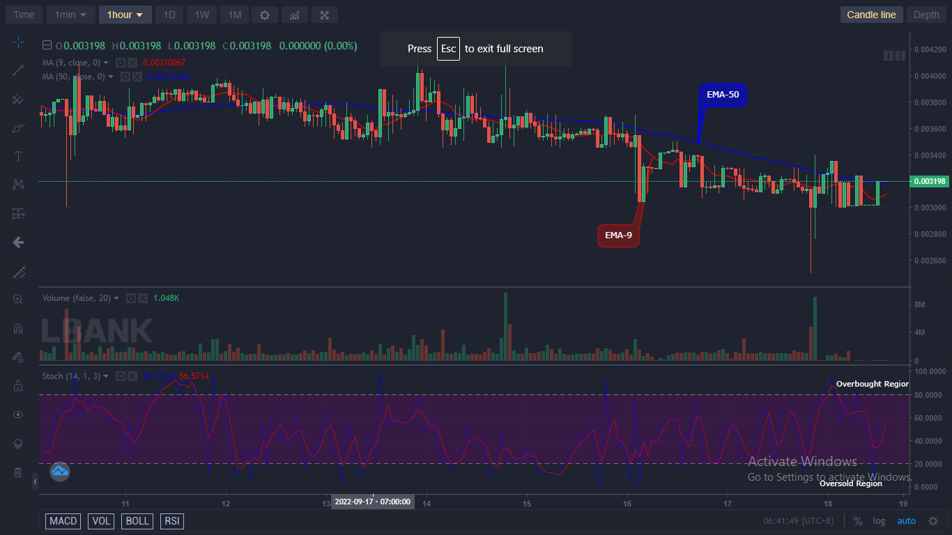 IBATUSD price will most likely continue its bullish run and the price could still go higher if the price is able to break up the $0.005662