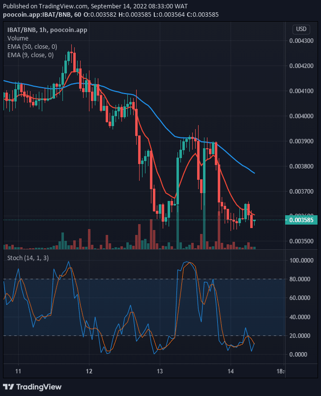 IBAT/USD price will most likely resume its upward move. After a series of bearish movements, the crypto is poised to advance to the upside