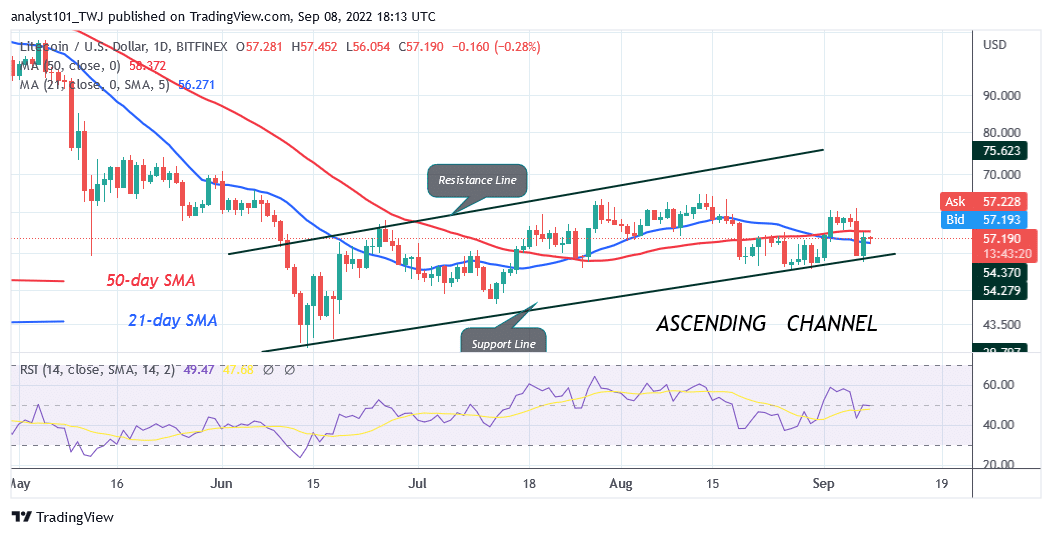 Litecoin Struggles Below $58 Resistance as It Targets $64 High