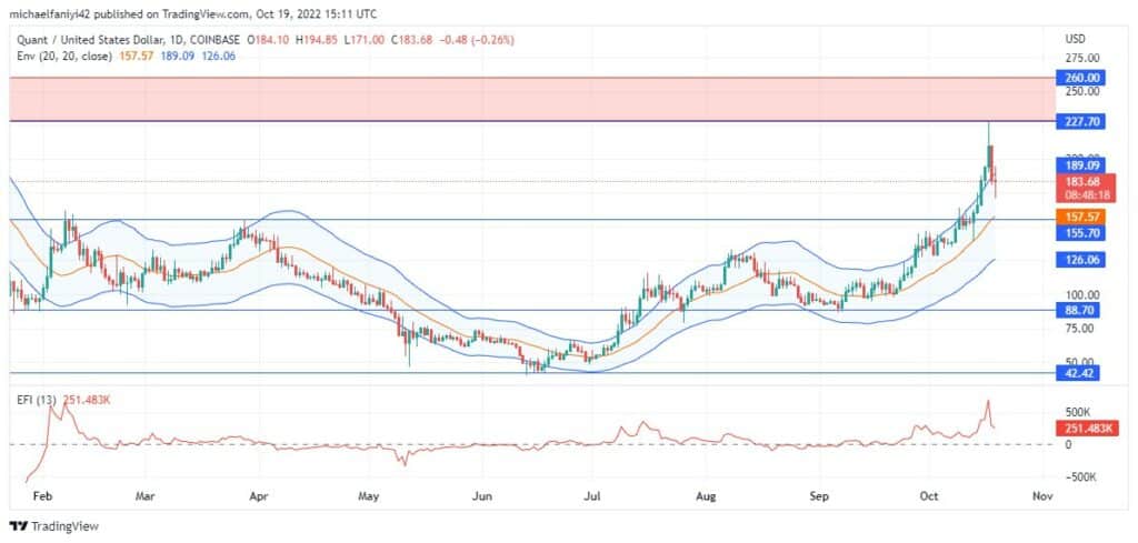 Quant Price Forecast: QNTUSD is expected to lunge back to break the $222.70 level