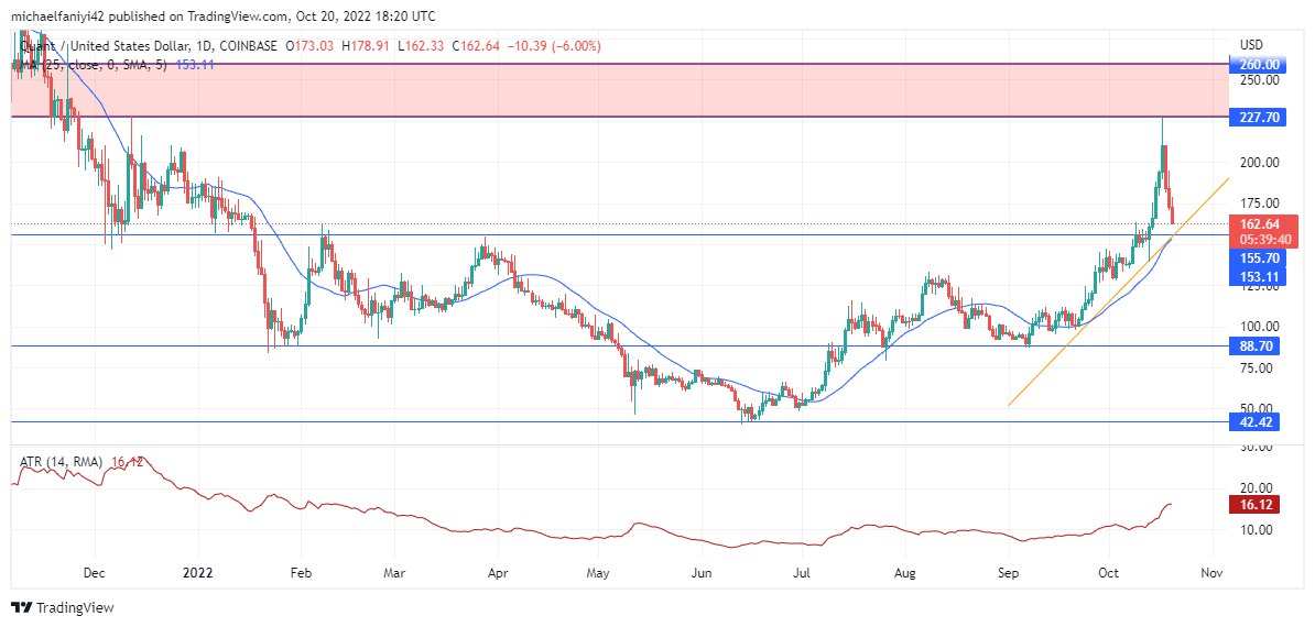 Quant Price Forecast: QNTUSD will rebound off the $155.70 support level