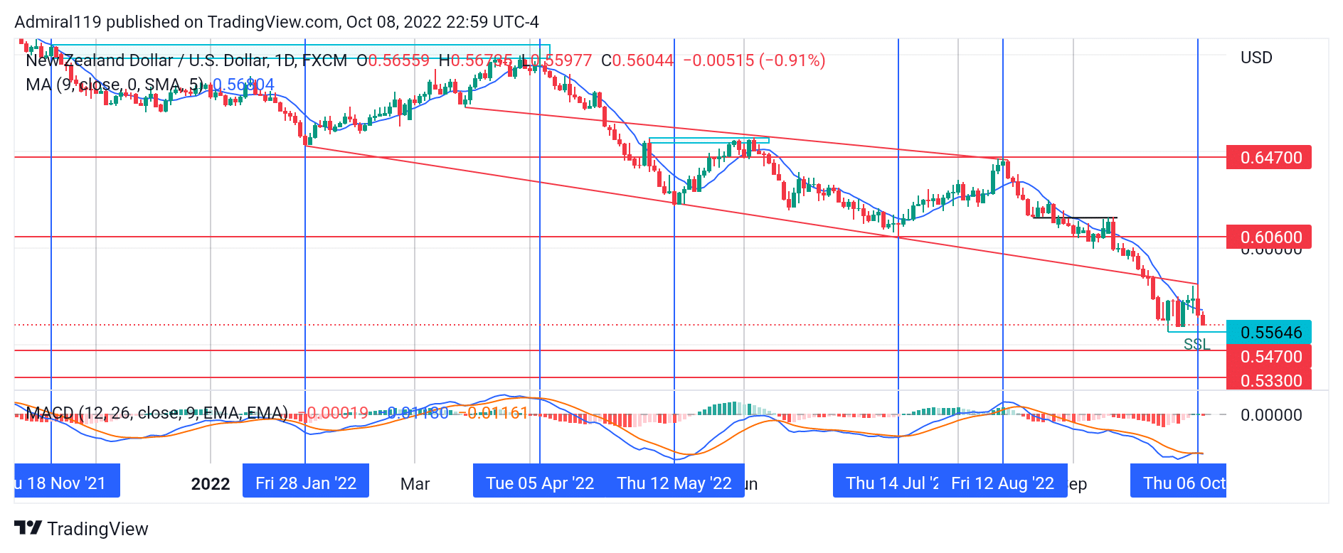 NZDUSD Sellers Continue the Market Trend to the Downside