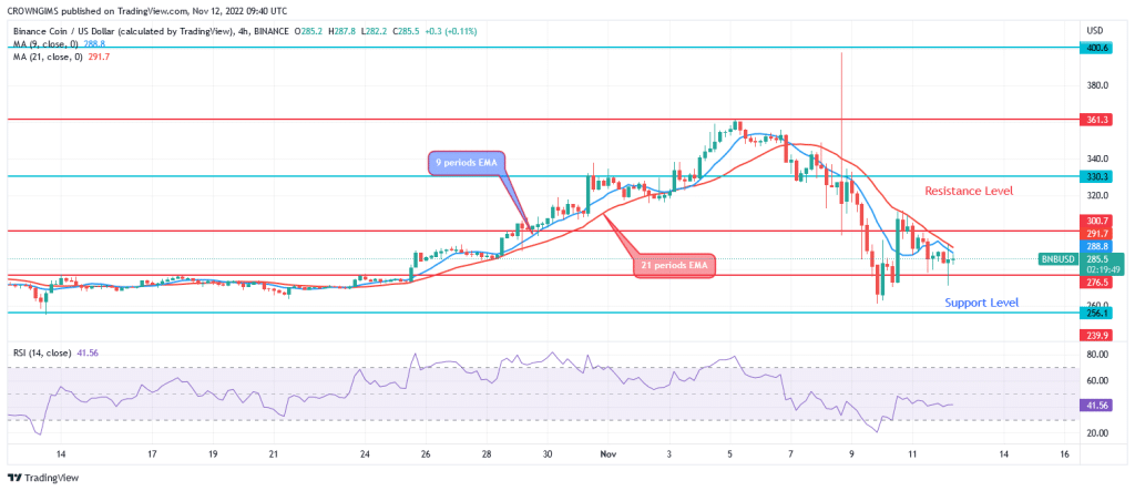 Binance Coin (BNBUSD) Retest Previous Low at $256, Further Decrease Envisaged