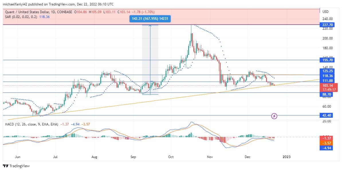 Quant Price Forecast: QNTUSD Is Poised to Push Upward From the Trendline