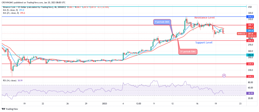 Binance Coin (BNBUSD) May Retest $276 Level Before Bullish Movement Continues