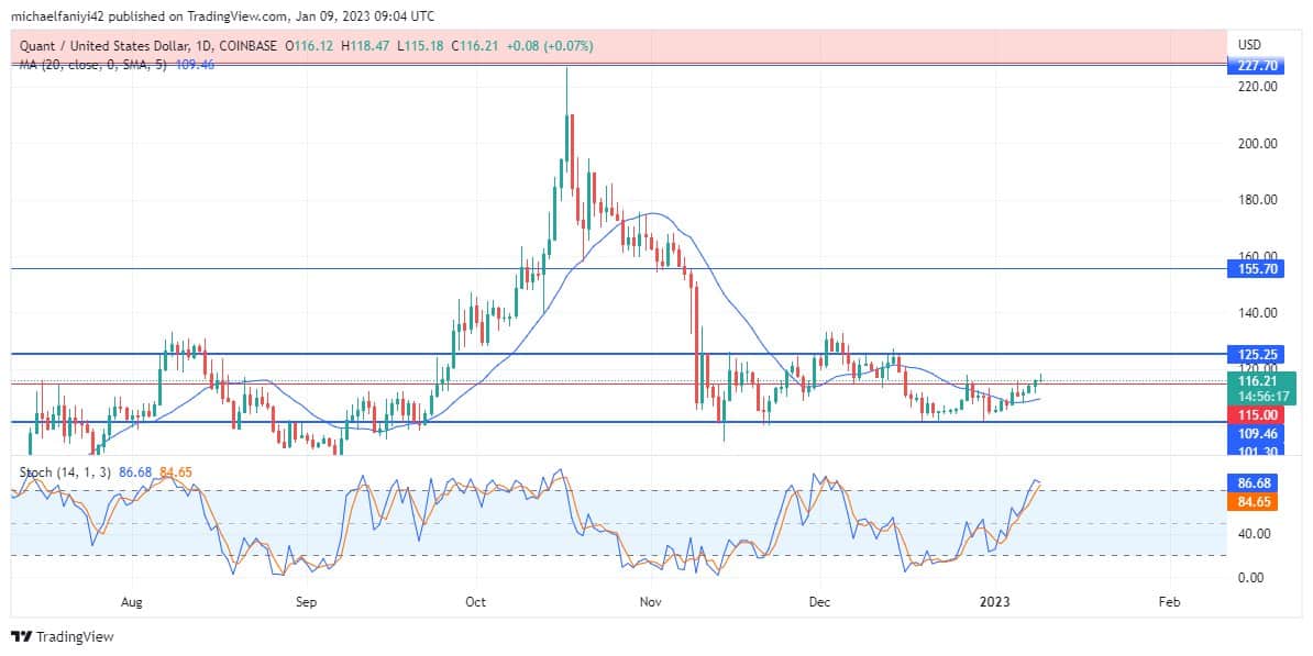 Quant Price Forecast: QNTUSD Breaches the $115.00 Limitation