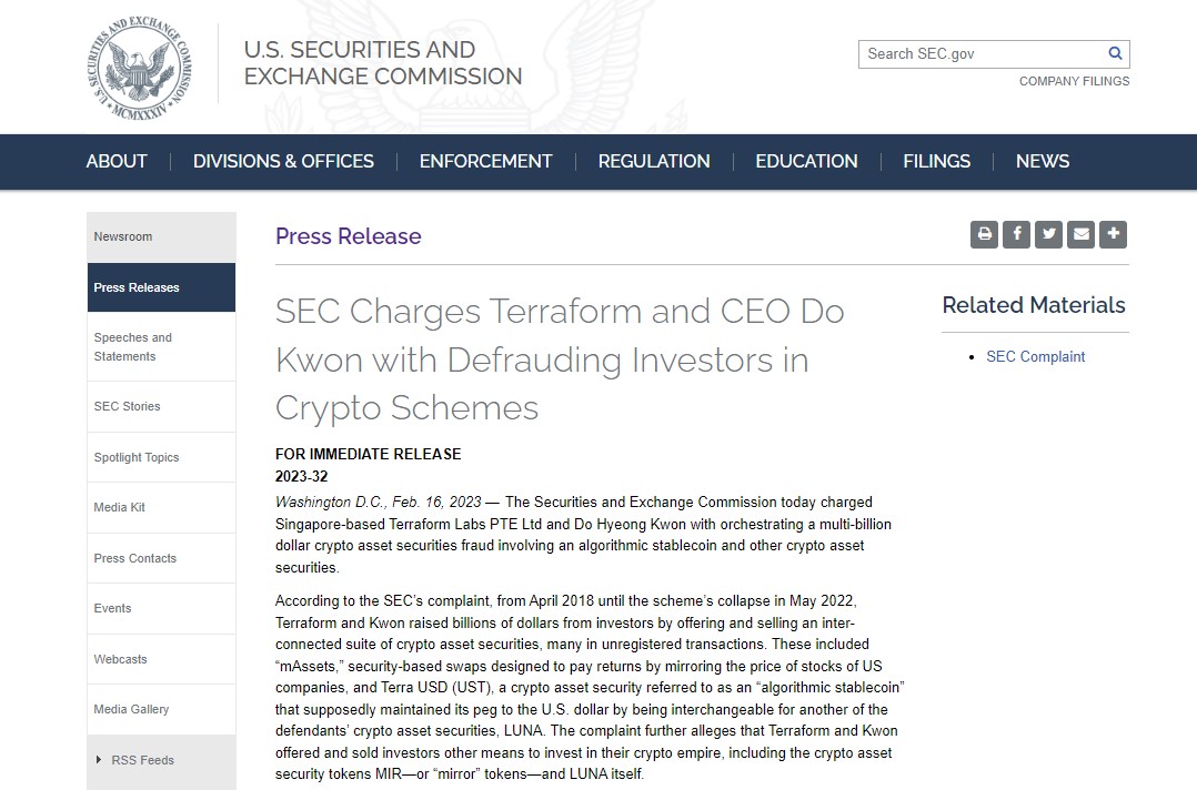 Terraform Labs Under Fire as SEC Launches New Lawsuit