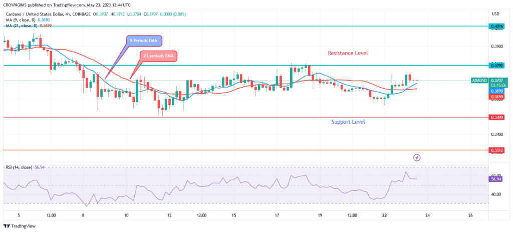 Cardano Price May Bounce Up at $0.34 Support Level