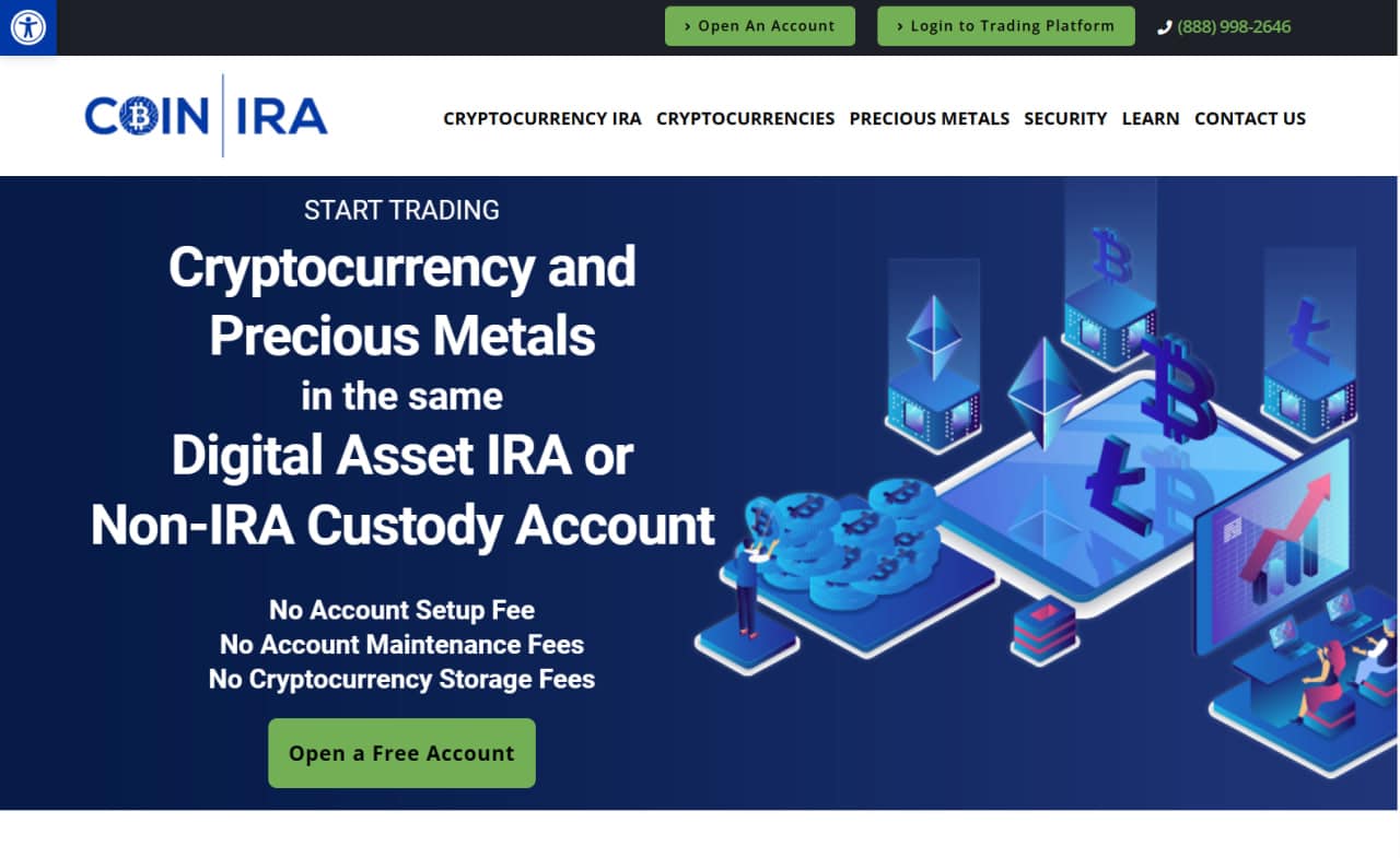 CoinIRA landing page