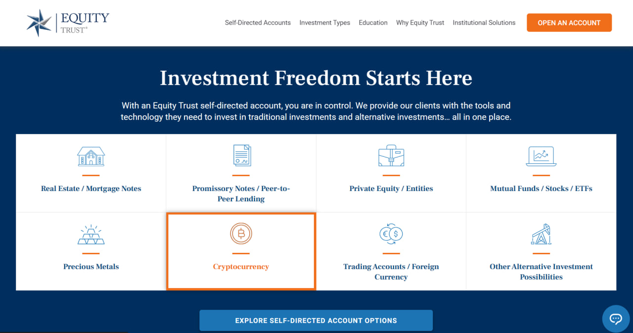 Equity Trust landing page