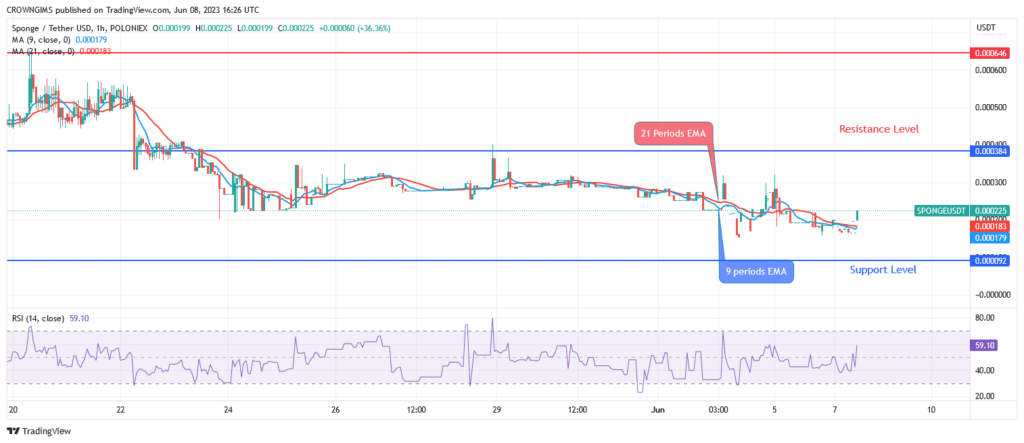 Sponge (SPONGEUSDT) Price: Bulls’ Momentum Increases Above Dynamic Resistance