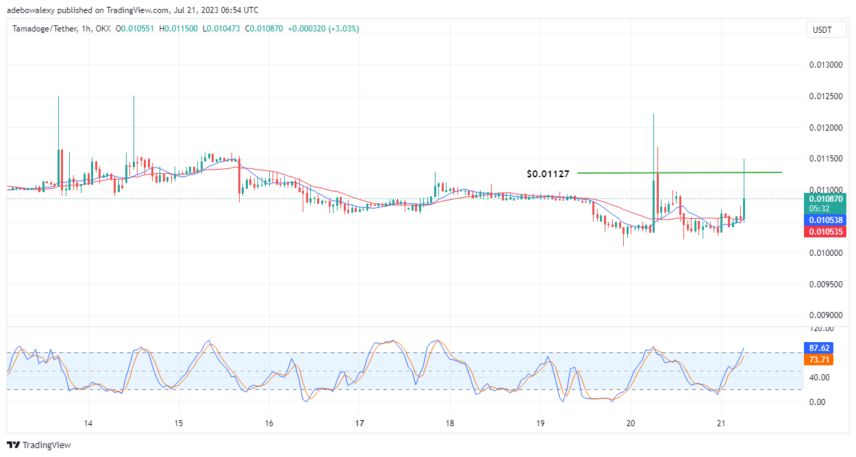 Tamadoge (TAMA) Price Prediction for Today, July 21: TAMA/USDT Buyer Defies a 24-Hour Price Ceiling