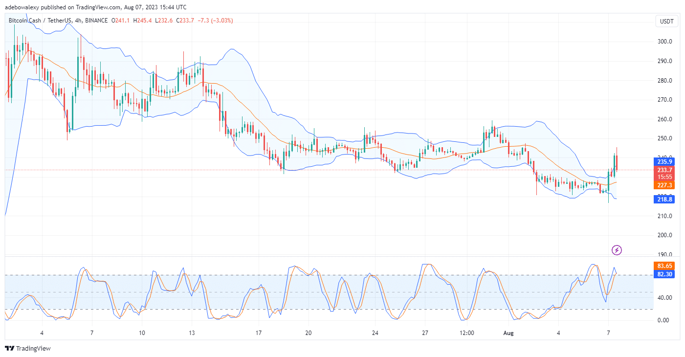 Bitcoin Cash (BCH) Keeps Trading Above the $220 Price Threshold