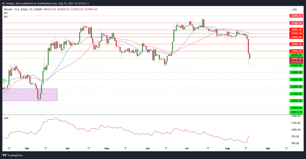 BTC/USD Daily Chart from TradingView