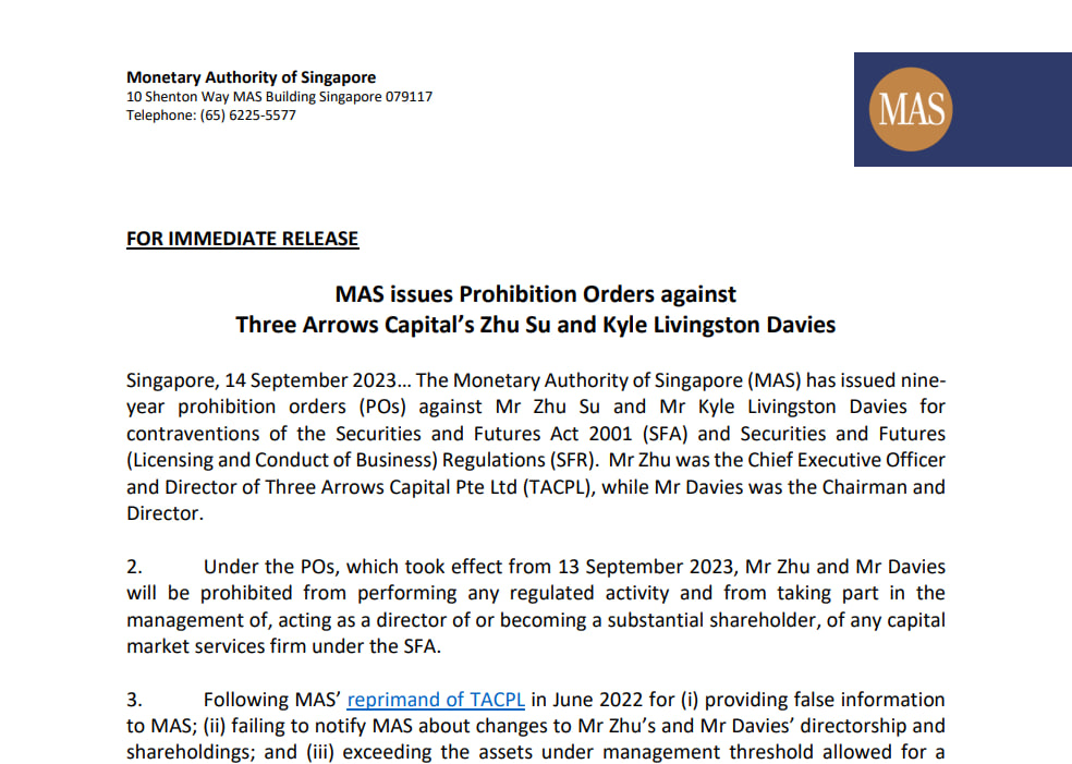 MAS document ordering ban