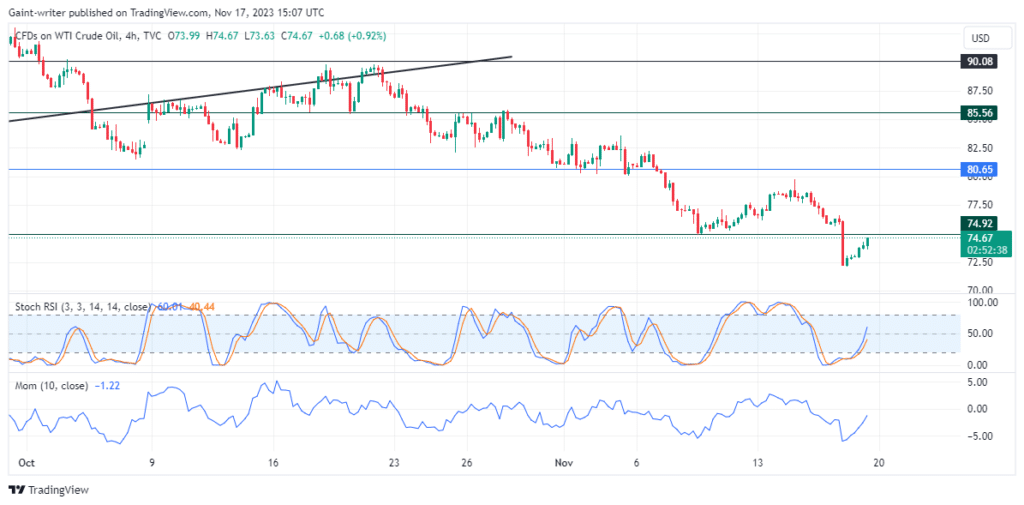 USOil (WTI) Bearish Momentum Slips
