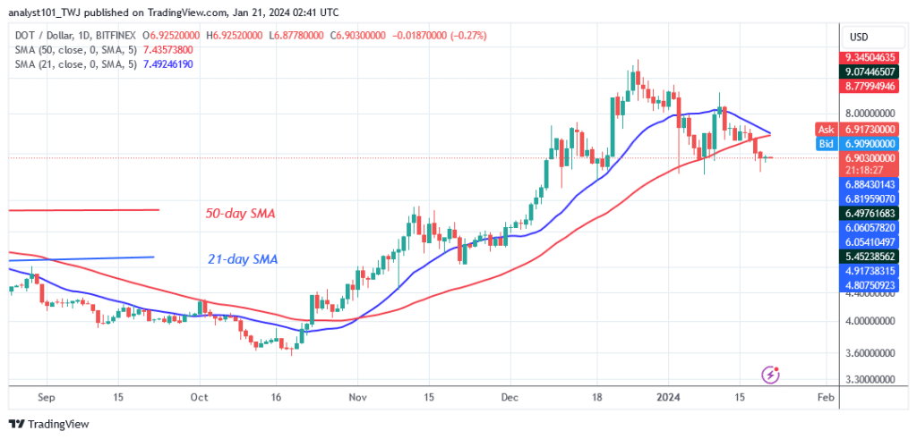 Polkadot Hovers above $6.53 as the Price Fall Ends
