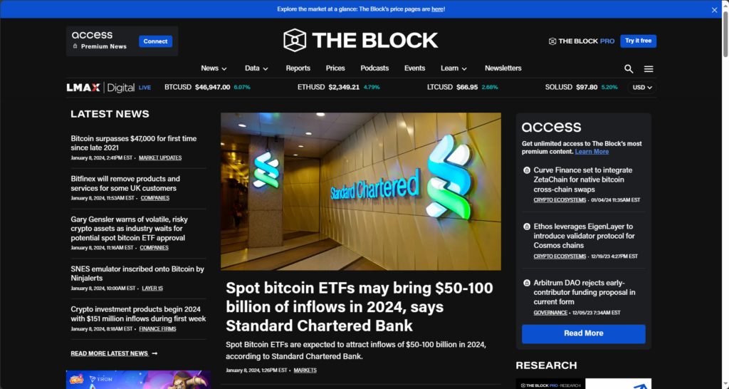 The Block homepage