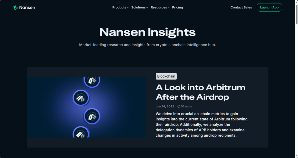 Nansen: A top blockchain analytics tool