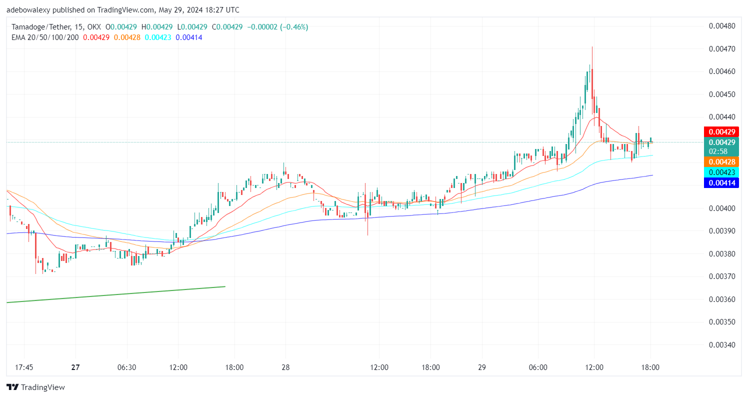 Tamadoge (TAMA) Price Outlook for June 1: TAMAUSDT Bulls Keep Price Action on an Upside Path