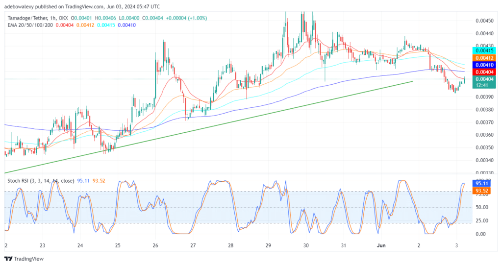 Tamadoge (TAMA) Price Outlook for June 3: TAMA/USDT Bulls Remain Conscious After Price Action Dips Below the $0.004000 Level