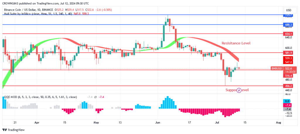 BNB (BNBUSD) Price Is Currently Bouncing Up at 6 Mark.