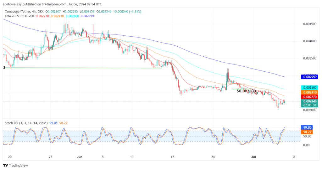 Tamadoge (TAMA) Price Outlook for July 6: Tailwind Is Propelling the TAMA/USDT Market