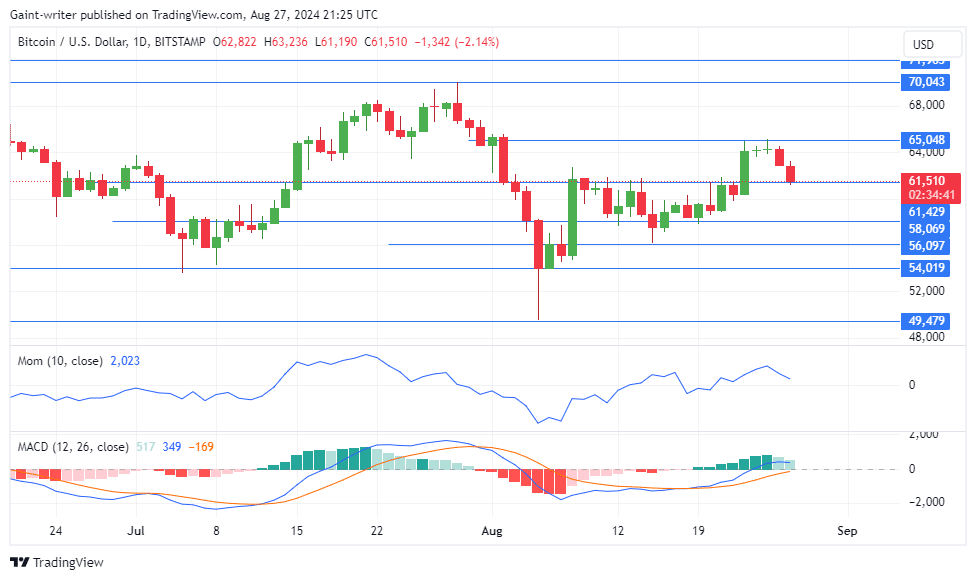 Bitcoin Price Retreats to $61,510 Crucial Level