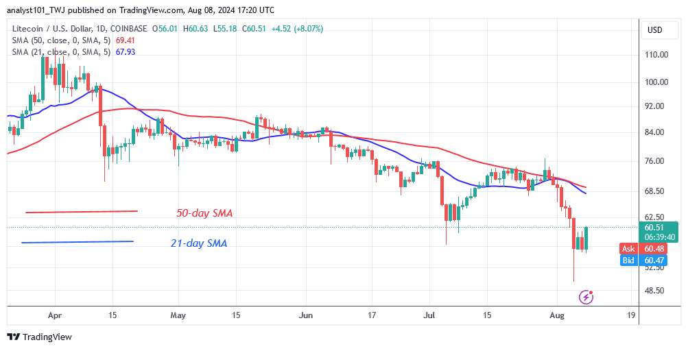 Litecoin Stalls Above $60 Amid Further Drops in Value