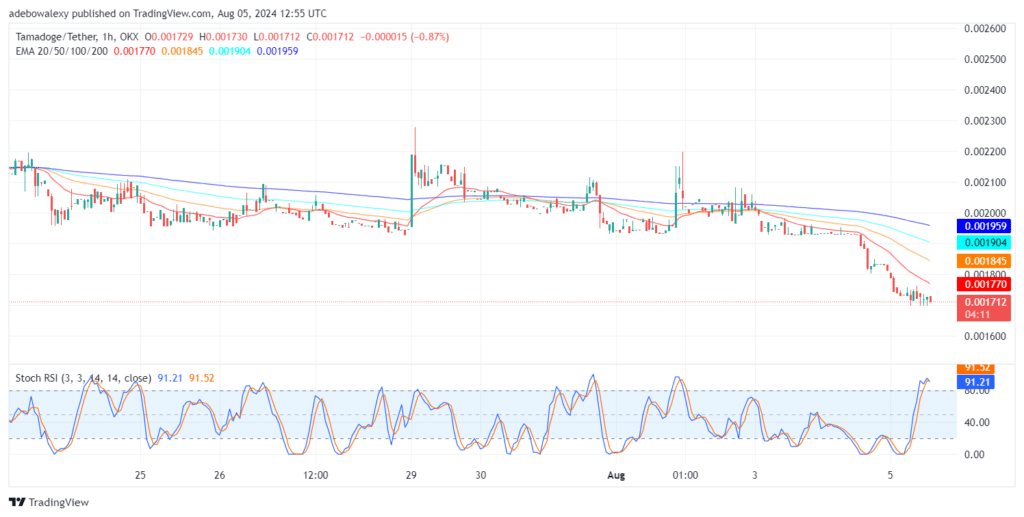 Tamadoge (TAMA) Price Outlook for August 5: TAMA/USDT Stabilized Above $0.001700