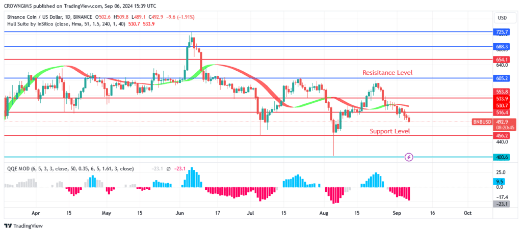 BNB (BNBUSD) Price: Further Price Decrease Is Possible