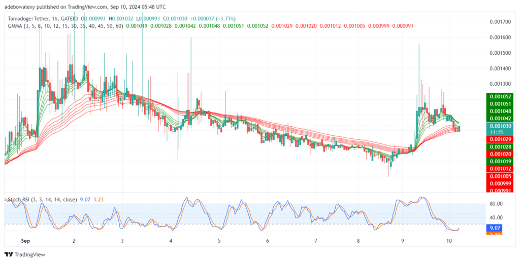 Tamadoge (TAMA) Price Outlook for September 10: TAMA/USDT Bulls Regain Control Above the $0.001000 Threshold