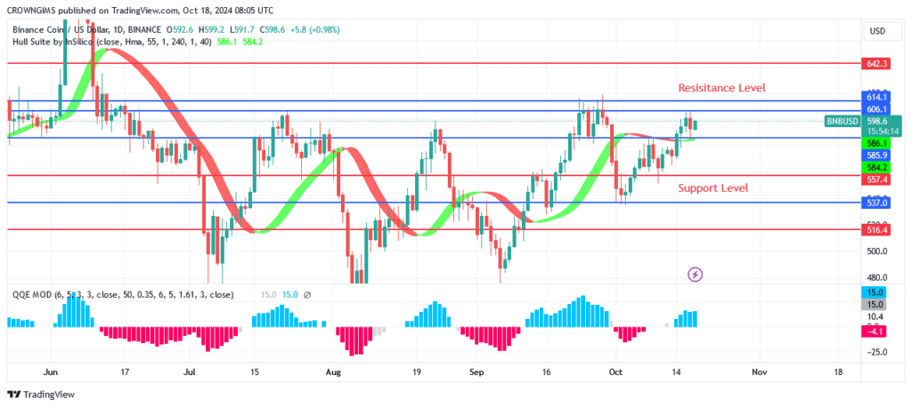 BNB (BNBUSD) Price: Buyers May Push Price to Test $642.3 Level