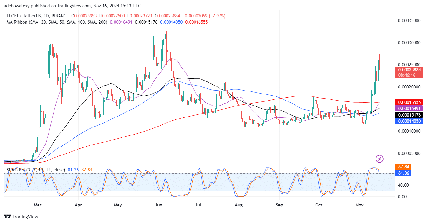 Trending Cryptocurrencies for November 16, 2024: FLOKI, BOME, NEIRO, PEOPLE, and PNUT