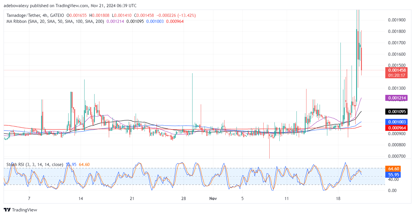 Tamadoge (TAMA) Price Outlook for November 21: TAMA/USDT Now Trades Above an Elevated Support Level