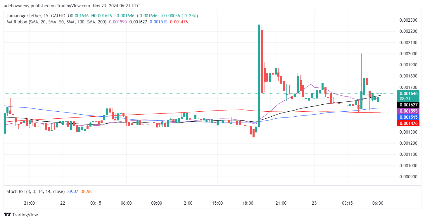 Tamadoge (TAMA) Price Outlook for November 23: TAMA/USDT Bulls Are Finding Sure Footing 