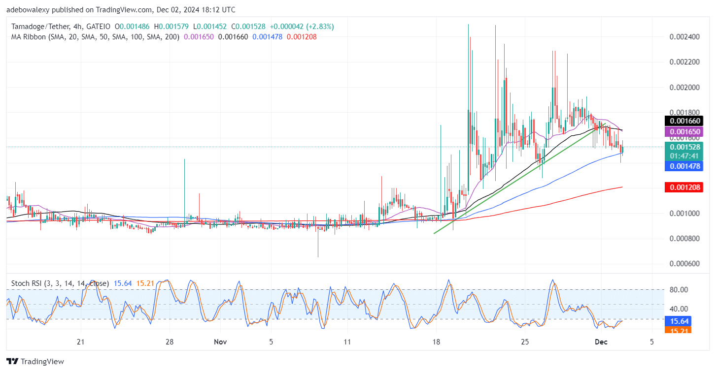 Tamadoge (TAMA) Price Outlook for December 3: TAMA/USDT Bulls Regain Traction at a Key Support