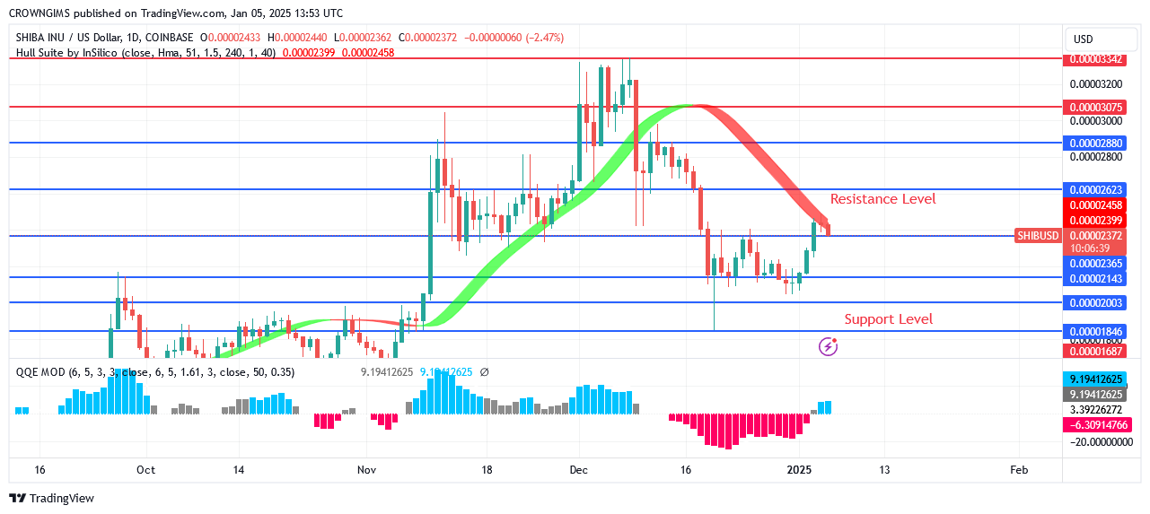 Shiba Inu (SHIB) Price: Bullish Reversal Is Possible at $0.000033 Resistance Level