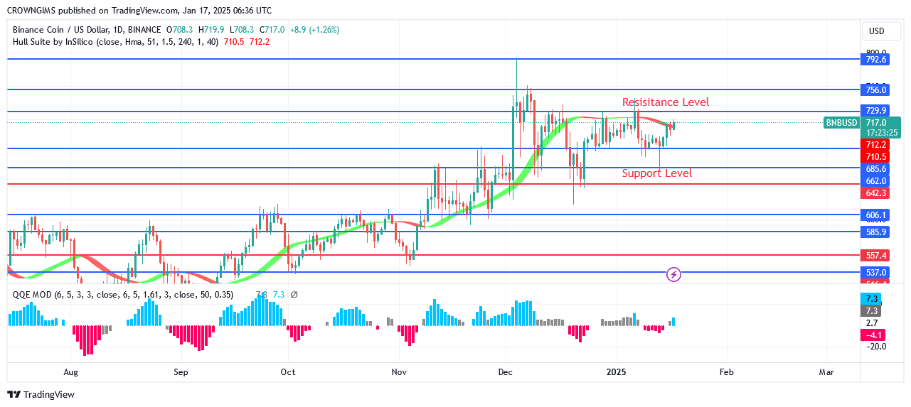 BNB (BNBUSD) Price May Continue a Bullish Trend