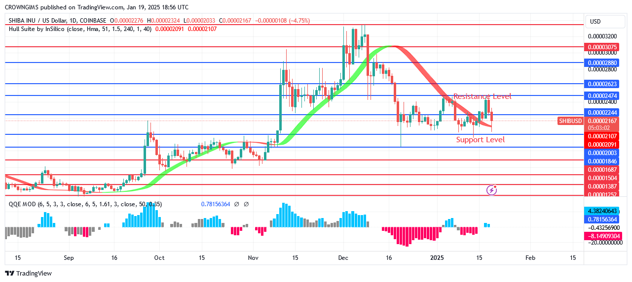 Shiba Inu (SHIB) Price Breaks Down $0.000022 Barrier