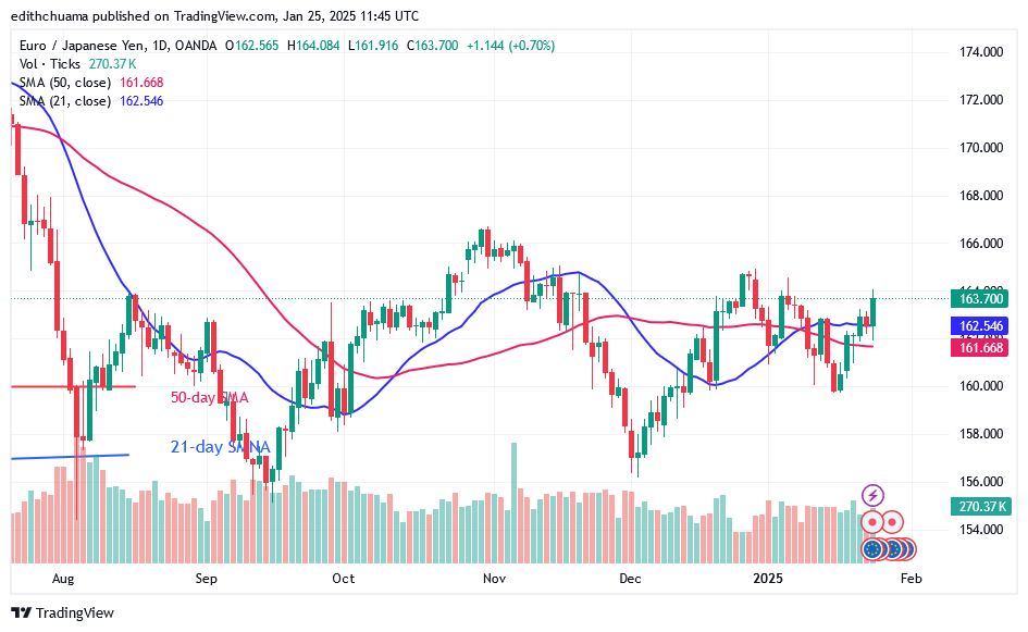 EUR/JPY Oscillates as It Reaches Its Top at 164.00