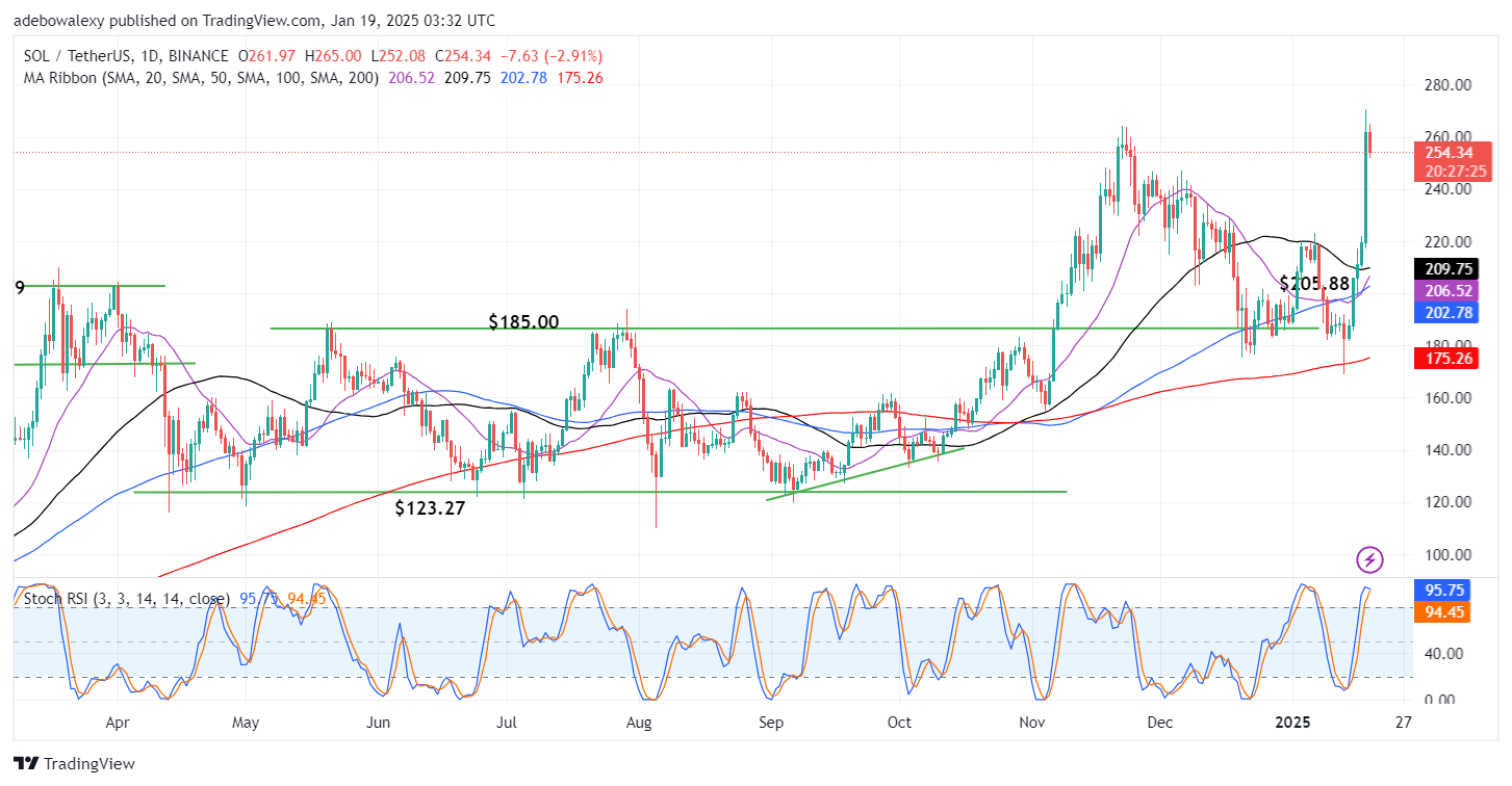 Trending Cryptocurrencies for January 19, 2025: SOL, TRUMP, ANDY, ETH, and JUP