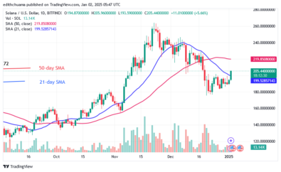 Solana Rebounds as It Attempts to Jump the $220 Hurdle