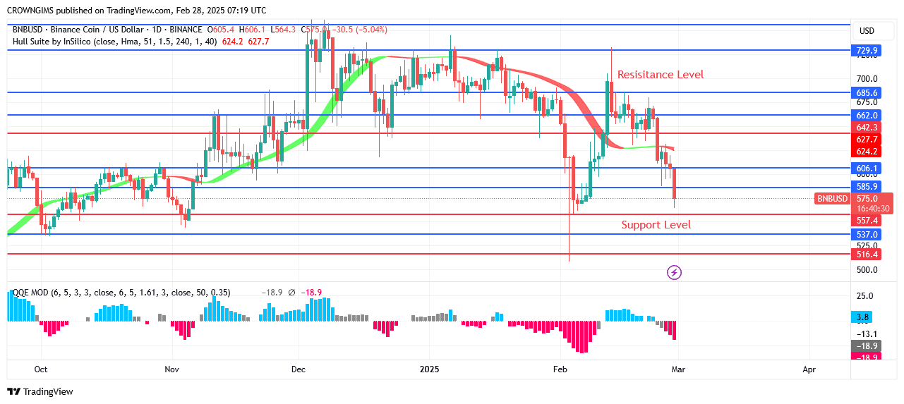 BNB (BNBUSD) Price: Bears Oppose Bulls at 2.5 Zone